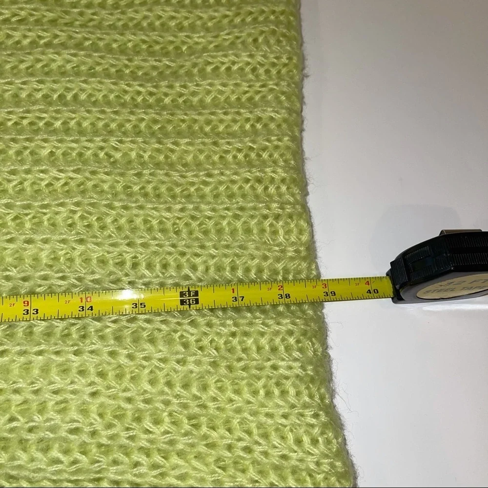 NEW Topshop Chunky Knit Scarf Gray Lime Ivory